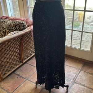 Jeri Steven’s black burn out paisley maxi dress. S vintage